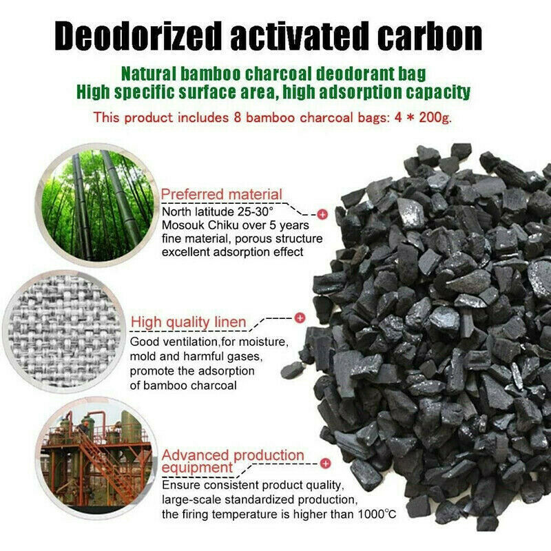 12 Packs 75G Bamboo Charcoal Bag Home Car Natural Air Freshener Purifier Bag