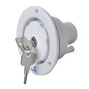Universal White Gravity Water Hatch Fill Dish Lock Keys RV Trailer