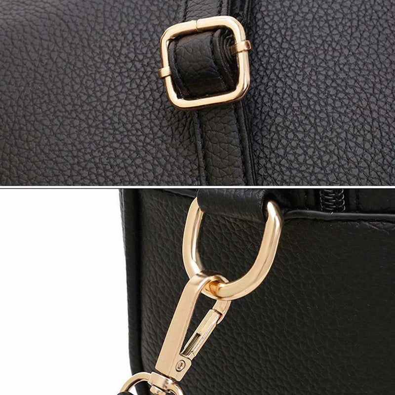 Women Messenger Handbag Shoulder Bag PU Leather Satchel Sling Bag/Black A