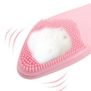 Green Facial Cleansing Brush Sonic Vibration Face Cleaner Silicone Deep Por K2Q2