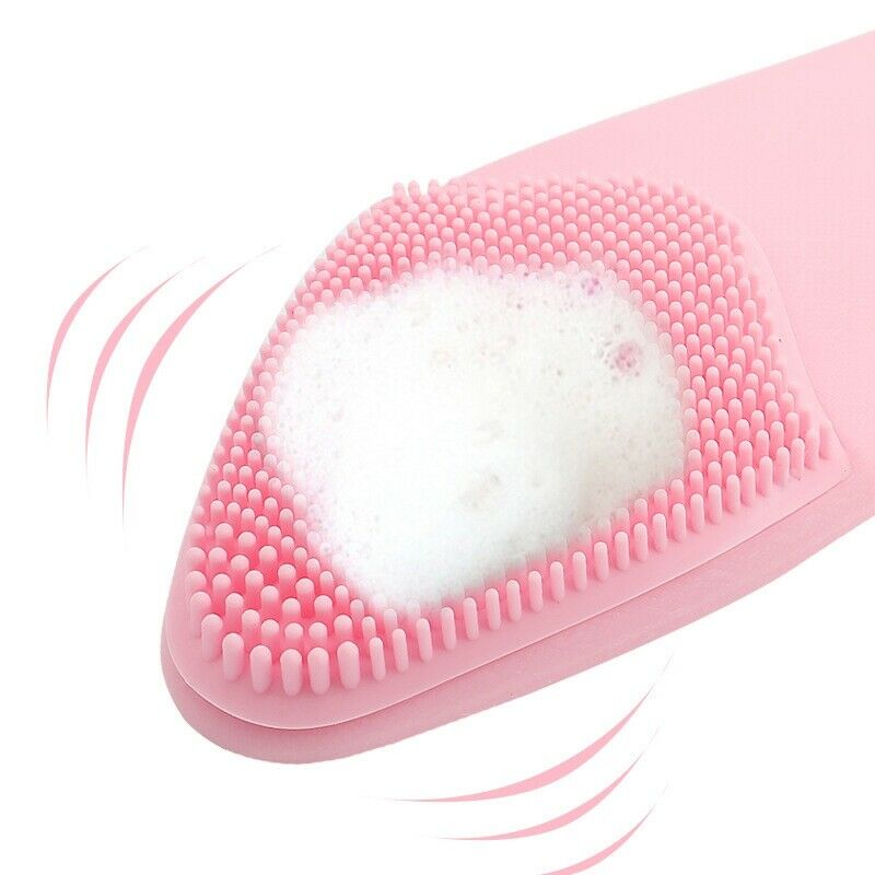 Green Facial Cleansing Brush Sonic Vibration Face Cleaner Silicone Deep Por K2Q2
