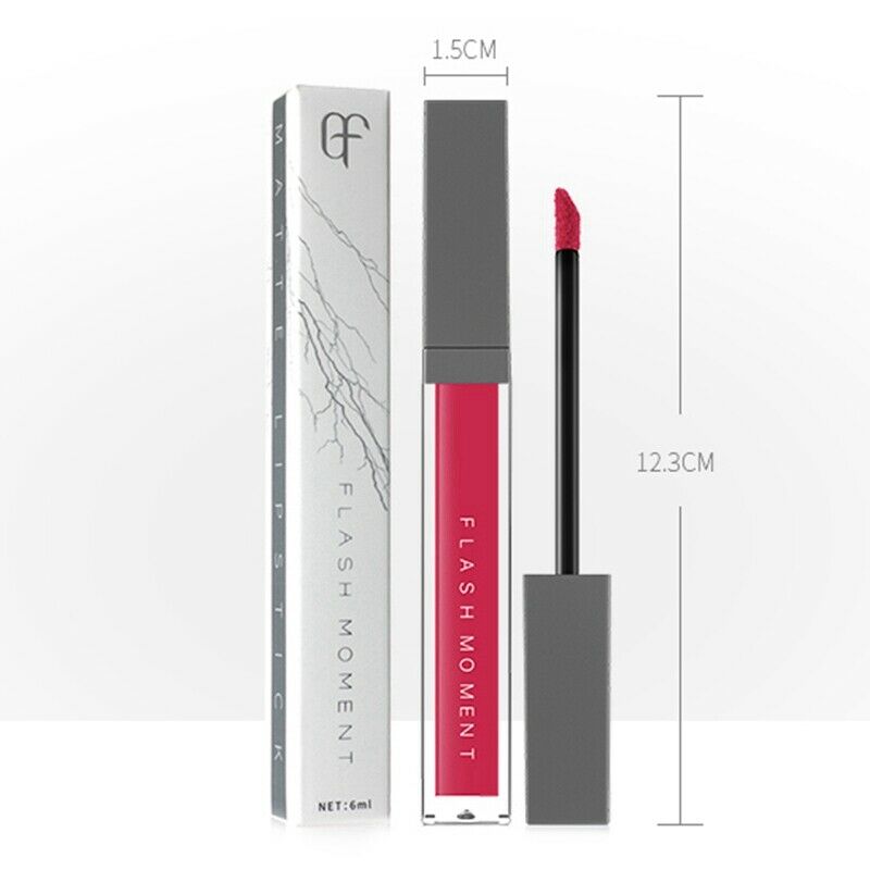 Flash Moment Matte Matte Lip Gloss Non-Stick Cup Lip Glaze Velvet Waterproo P3W7