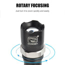LED Flashlight 3 Modes Rotating Zoom Torch Glare Lamp Light with Battery