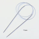 Stainless Steel Straight Circular Knitting Needles Crochet Hook Weave Tools