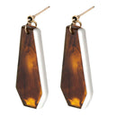 Lady Women Stud Earrings Decor Wood Grain Acrylic Geometric Pendant Gift