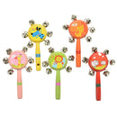 Whistle Hand Rattles Cartoon Animal Wooden Hand Bells Baby Kid Musical ToyOZ