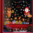 4pcs Merry Christmas Window Glass Stickers Santa Claus Snowflake Elk Decals A