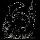 Bling All Crystal Rhinestone Heat Transfer Dolphin Pattern Iron On Applique for