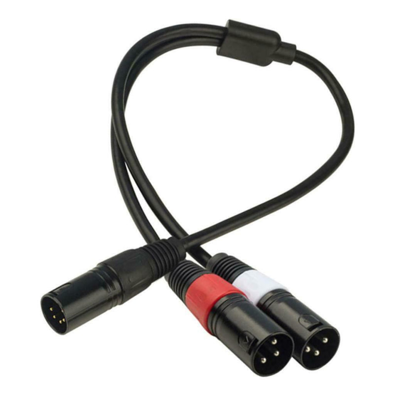 5 Pin Male To Dual 3 Pin Female XLR Audio Microphone Mic Stereo Cable