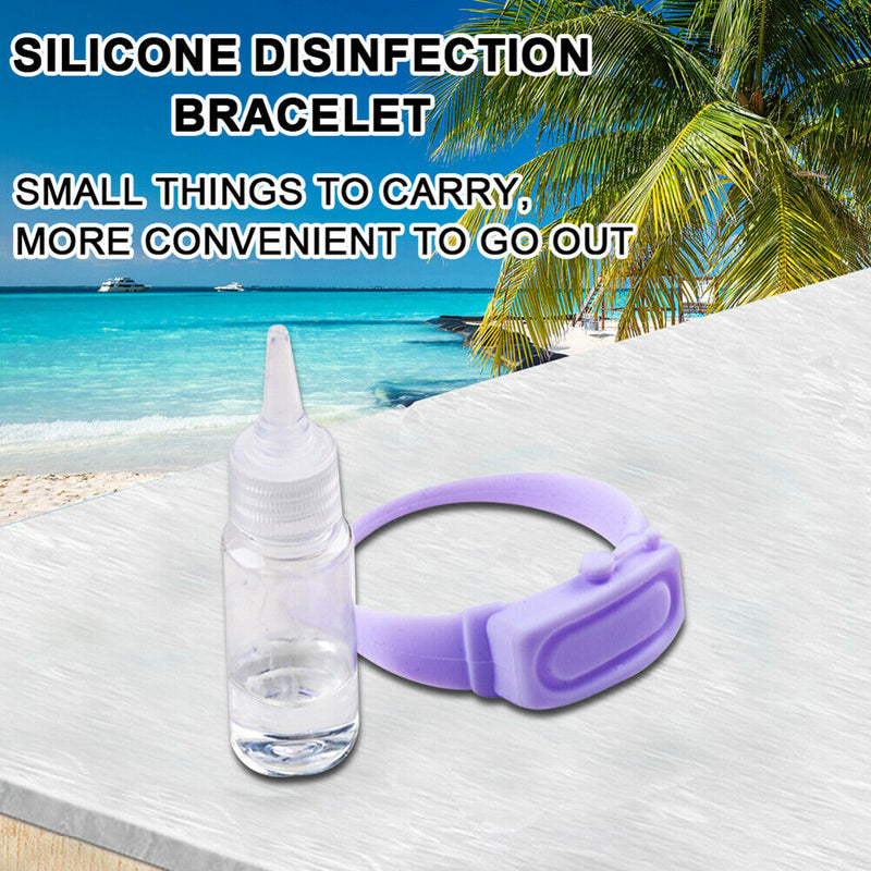 1 Set Outdoor Hand Dispenser Bracelet with Empty Squeeze Bottle (Purple) A