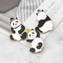 3Pcs/Set Enamel Cartoon Panda Animal Lapel Collar Pin Corsage Brooch JewelryBX