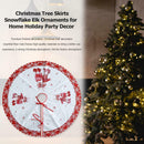 Christmas Tree Skirts Snowflake Elk Ornaments for Home Holiday Party Decor A