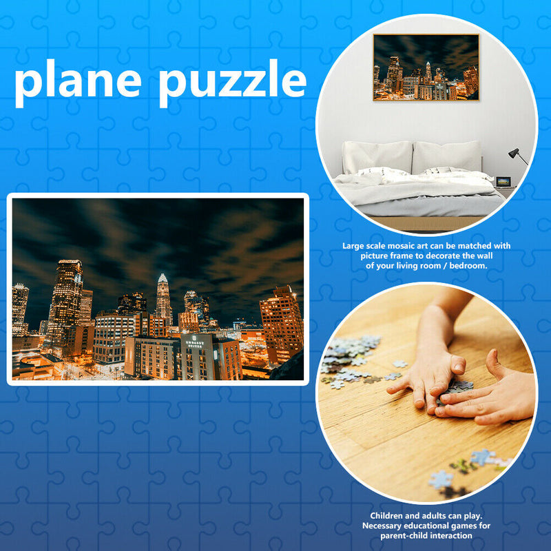 1000 Pieces Lighting City Paper Jigsaw Puzzles Assembling Picture 75 X 50cm