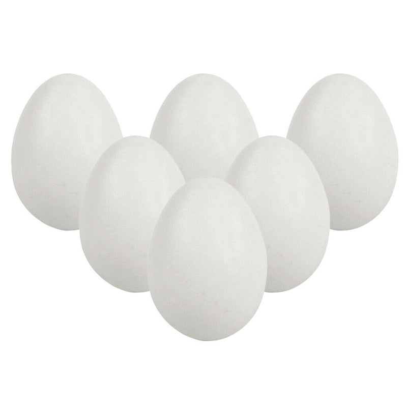 6x Wooden Easter Craft Eggs, Display, Smooth,Ready to Paint and Decor White