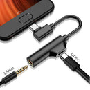 Type-C to 3.5mm Jack AUX Audio Headphone USB-C Charging Adapter Splitter Cable