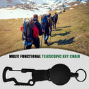 Elastic Wire Rope with Carabiner Outdoor Camp Burglar Telescopic Keychain A