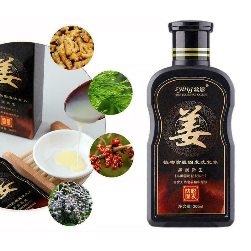 200ml Ginger Shampoo Silk Shadow Prevention Hair Loss Care Mild Hair Shampo X7E9