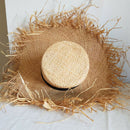 Spring Summer Floppy Raffia Beach Hat Fringed Straw Hats Wide Brim Sun Hat