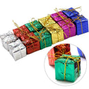 Set of 12 Glitzy Christmas Box Hanging Tree Decorations in Assorted Colours L6T1