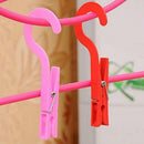 2Pcs Laundry Hooks Clothespins Hanging Clips Plastic Type Hanger Travel