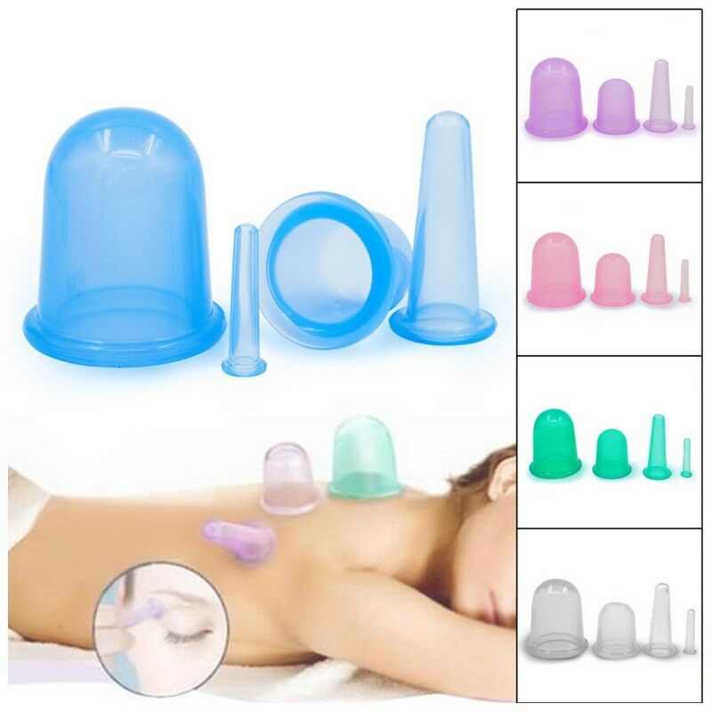 4pcs Full Body Massager Helper Anti Cellulite Vacuum care Silicone Cupping Cups