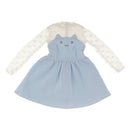 Fashion Cat Face Dress w/ Lace Sleeve for 1/3 BJD DD Dress Up Accessory Blue