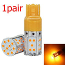 2pc Amber T20 W21W 7440 35SMD LED Bulbs Decoding Turn Signal Lights Tail Lamp