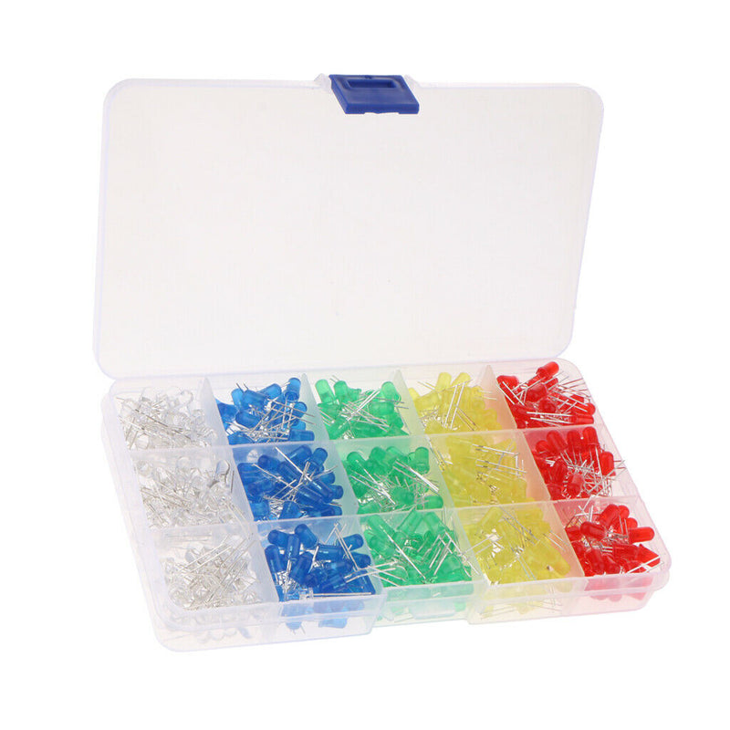 500pcs Ultra Bright 5mm Light Emitting Diode LED Lamp Assorted Kit White Red