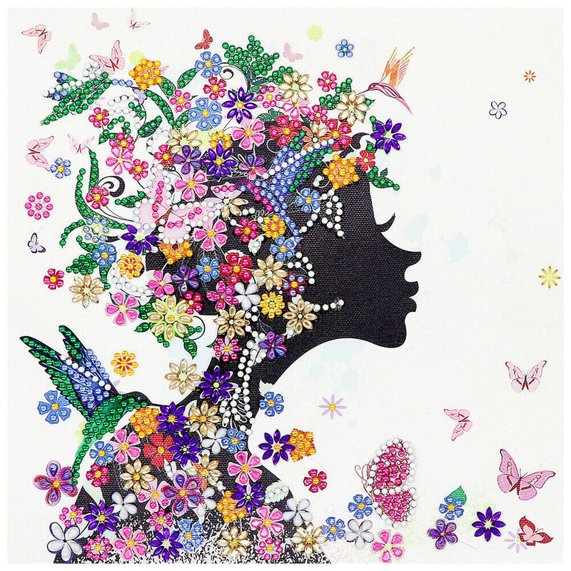 5D DIY Special Shaped Diamond Painting Girl Cross Stitch Mosaic Craft Kit