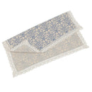 Retro Blue and White Table Cloth with Lace Cotton & Linen Print Chinese Sty