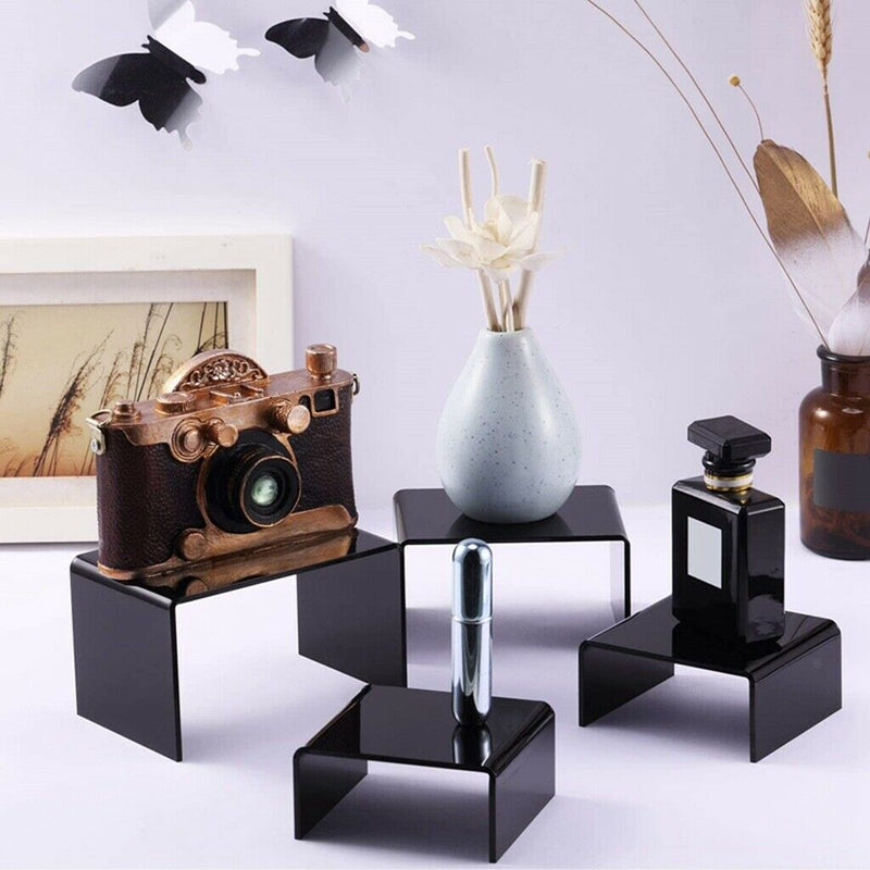 1 Set Black Acrylic Display Risers, Jewelry Display Riser Shelf Showcase
