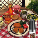 Premium Gravity Electric Salt and Pepper Grinder Set of 2 Battery Powered S