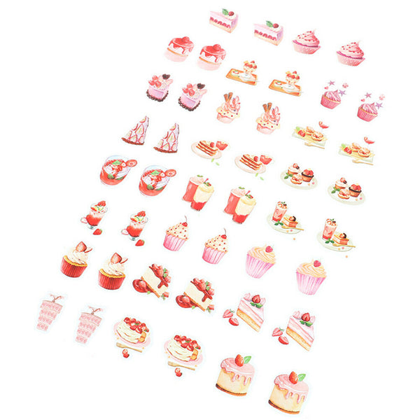 !46Pcs Cute Strawberry Dessert Diy Diary Craft Stickers Scrapbooking De JR