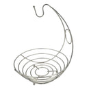 Stainless Steel Metal Wire Fruit Bowl With Banana Hanger Tree Hook Storage