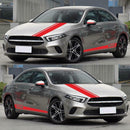 Sport Stripes Vinyl Car Graphic Stickers Auto Door Mirror Hood Side Skirt Decals