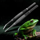 Manual Tool Black Plastic Flat Tip Anti-Static Tweezer - 11.8 In Long Stainless