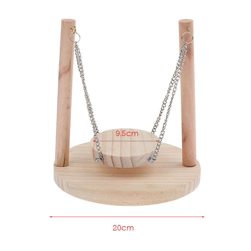 Bird Stand Wood Perch Swing for Parrot Macaw African Grey Parakeet Cockatiel