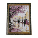 DIY Oil Painting Paint by Numbers Cherry Blossoms Park Drawing With Brushes D2W3