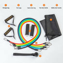 11Pcs/Set Resistance Bands Set Workout Tube w/ Handles Ankle Straps Door Buckle