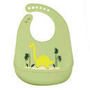 Cartoon Silicone Kids Bib Waterproof Baby Feeding Adjustable Apron (Green)