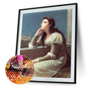 Retro Woman Full Drill Diamond Painting 5D DIY Mosaic Home Decor Kit (C)