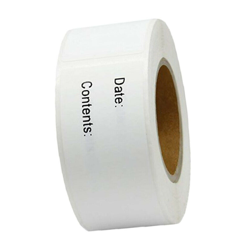 1 Roll of 125 Pieces Food Storage Labels Freezer & Refrigerator Self Adhesive