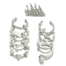 9PCS/Set Ear Clip Bohemia Ear Cuff Stud Crystal Ear Earrings Jewelry fashion  Ew