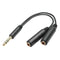 6.35 mm Male to 2 6.35 mm Female Adapter Cable Y Splitter Stereo Audio Cord A
