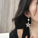 Rhinestone Star Tassel Dangle Ear Stud Women Irregular Drop Earrings Jewelry