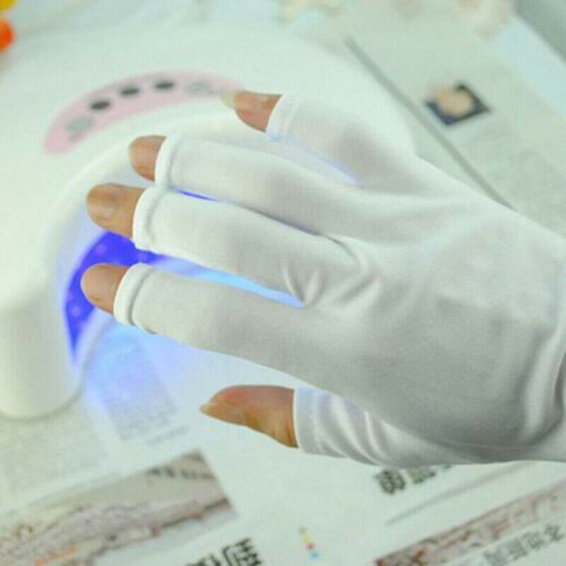 Hot Nail Art UV Gel Protect Hand Gloves Anti-UV Open-toed Gloves Manicure Tool