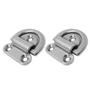 2 Pcs Marine Stainless Steel Folding Pad Eye Deck Lashing D Ring Tie Down Plate