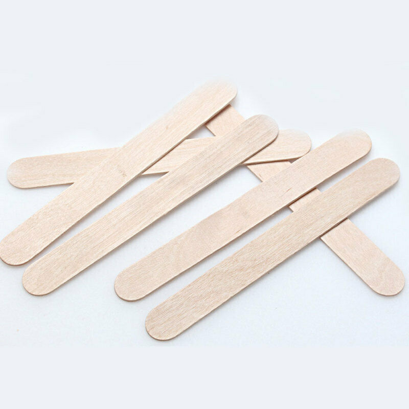 100 PCS Large All Natural Wax Applicator Sticks Eyebrow Nose Hair Removal Ice