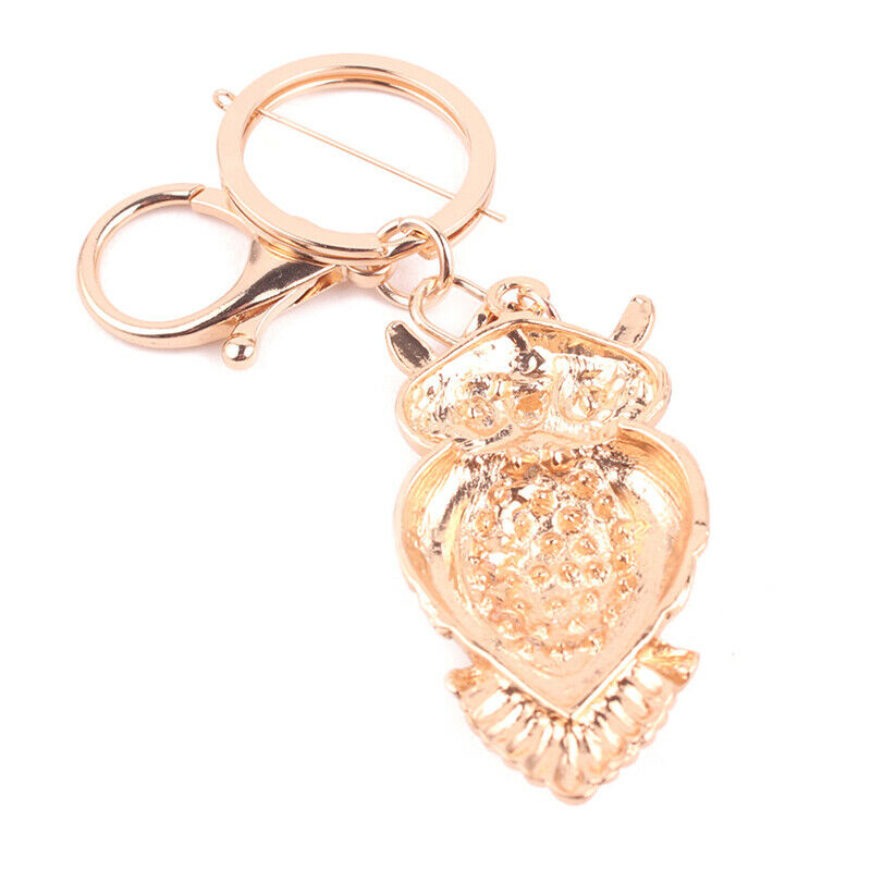 Cute Owl Tassel Key Ring Car Bag Mini Charm Keychain Crystal Animal Women Gi Bj
