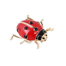 Fashion Enamel Red Ladybug Insect Brooches Beetle Pin Scarf Corsage Jewelry  Hn
